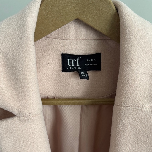 Zara Blush Pink Double-Breasted Pea Coat - Picture 4 of 5